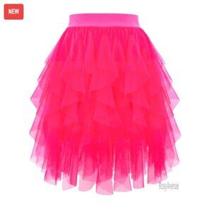 Short Tulle Skirt A-Line Mesh Layered Fairy Tutu Women's Party